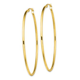Sterling Silver Gold-Tone Polished 2x65mm Hoop Earrings